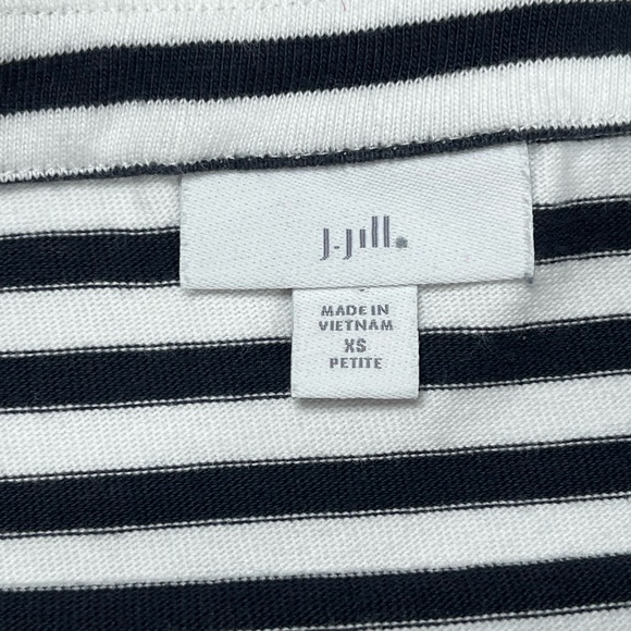 J. Jill Boat Neck Nautical Stripe Striped Cotton T-shirt Dress with Pockets XS - Picture 5 of 14